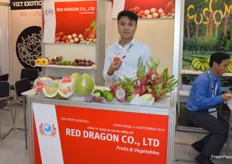 Mr Mai Xuan Thin (CEO) of Red Dragon Co., Ltd. The company supplies fresh fruits from Vietnam including dragon fruit and lemons.
